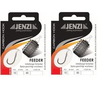 Ensemble : 2 paquets de crochets d'alimentation liés par Jenzi, Mangeoire à méthode (20 pièces) de cordon Mono Poche avant - Crochets prêts + Guérison Petri gratuite ! Autocollant. (taille du crochet