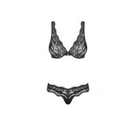 Ensemble 2 pcs - OBSESSIVE - Luvae Noir - S-M - Dentelle délicate - Multistretch S/M