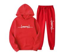 Ensemble 2 Pièce Survêtement Femme Polaire Chaud Ensembles Jogging Femme Imprimés Amusants Sweat À Capuche Et Pantalon Décontracté Christmas Lounge Set Ensemble De Maison De Noël Ugly