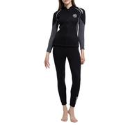 Ensemble 2 Pièces 3mm Néoprène Combinaison de Plongée à Manches Longues pour Femme - Veste et Collants en Néoprène - Maillot de Bain Anti-UV Wetsuits pour Surf, Plongée avec Tuba, Kayak, Sup XXL