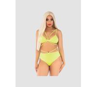 Ensemble 2 Pièces 81602 Lanières Jaune Fluo