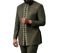 Ensemble 2 Pièces Africain pour Homme, Patte de Boutonnage Zippée, Ensemble Traditionnel de Luxe Composé D'une Chemise Dashiki et D'un Pantalon(XL)