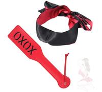 Ensemble 2 pièces avec bandeau noir en soie rouge et noire contrastée Doux comme de la soie, agréable au toucher, bloque efficacement la lumière