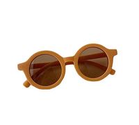 Ensemble 2 Pièces Bébé Fille Lunettes de Soleil UV400 Ronde Vintage + Bandeau Côtelé à Noed de Papillon pour Bébé Fille 0-4 ans (Jaune, Taille Unique)