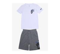 Nike 3Brand Ensemble T-shirt et short pour garçon Icon Duo Blanc Code 9Q0616-001, blanc/gris, S