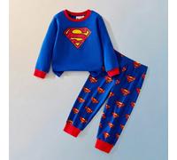 Ensemble 2 pièces comprenant un pull col rond à manches longues en tricot doux avec motif de super-héros pour jeune garçon et un pantalon skinny à taille élastique 6Y,7Y,8Y,4Y,5Y,2-3YTout ImpriméÉtoff
