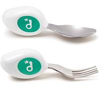 Ensemble 2 pièces cuillère, fourchette doddl - Apprenez à utiliser les couverts pour tout-petit en quelques minutes, les ustensiles pour 1 an et plus, les accessoires de sevrage, Aqua