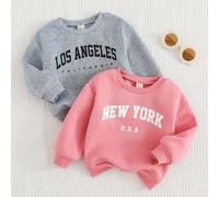 Ensemble 2 pièces de Sweat-shirt-shirt pull-over pour bébé fille, style vintage à motif lettres, tricoté doux, col ras-du-cou, manches longues, automne, vêtements de sport 6-9M,9-12M,12-18M,18-24M,2-3