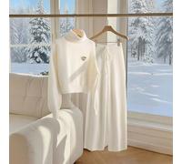 Ensemble 2 pièces élégant composé d'un pull ample à manches lanternes et d'un pantalon large, style européen et américain L,M,SUnicoloreÉtoffe