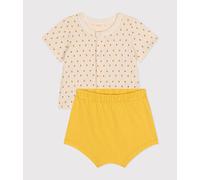 Ensemble 2 pièces en jersey léger bébé Petit Bateau - écru - Taille 3 mois 3M écru/multicouleur
