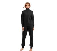 Ensemble 2 pièces en tricot décontracté pour femme - Taille haute - Sarouel - Manches longues - Pull - Hauts, Noir , M