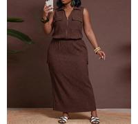 Ensemble 2 pièces femme grande taille printemps/été 2026, tenue polyvalente assortie pour plage, dîner, anniversaire, remise de diplôme, croisière et voyage, style élégant romantique classique, vert o