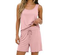 Ensemble 2 Pièces Gilet Et Short Pour Femme Avec Col Rond Sans Manches Leger Ample Décontracté Respirant Confortable Unie Ensemble chic elegant loungewear usage quotidien Tenue De Vacances Plage D'Été