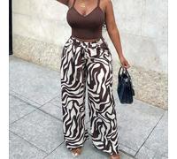 Ensemble 2 pièces nouveau printemps/été grande taille, débardeur près du corps et pantalon ample à jambes larges. Style bohème, festival de musique, Pâques, Saint-Patrick, style occidental, style noma