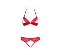 Ensemble 2 pcs ouvert rouge 870 Lingerie Obsessive
