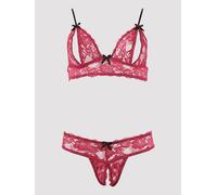 Ensemble 2 pièces ouvert dentelle rouge M