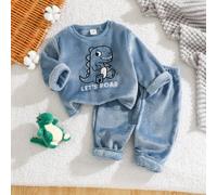 Ensemble 2 pièces pour bébé garçon et fille, Top pull-over à col rond en flanelle à manches longues avec motif pingouin, pantalon long décontracté, tenue d'intérieur d'automne 6-9M,9-12M,12-18M,18-24M