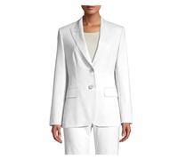 Ensemble 2 pièces pour femme avec pantalon et blazer à manches longues et revers cranté, blanc, 46
