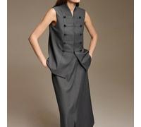 Ensemble 2 pièces pour femme gris ajusté avec top design Napoléon et jupe asymétrique, mode urbaine moderne, tenue de bureau décontractée chic, essentiel d'automne polyvalent L,M,S,XL,XS,XXL,XXS,XXXL,