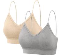 Ensemble 2 pièces pour femme, sans couture, haut et rembourrage de poitrine, sous-vêtements grande taille avec dentelle, o, M