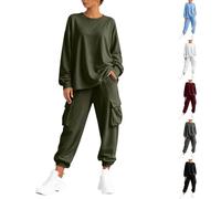 Ensemble 2 pièces pour femme : sweat-shirt ample à manches longues et col r | Ensemble Pantalon Haut Pour Mariage Survhiverment Voilée Short Mère Garcon Habillés One 38 70 on Tricot