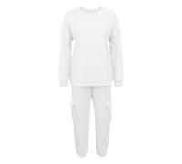 Ensemble 2 pièces pour femme : sweat-shirt ample à manches longues et col r | Ensemble Pantalon Haut Pour Mariage Survhiverment Voilée Short Mère Garcon Habillés One 38 70 on Tricot