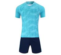 Ensemble 2 Pièces pour Garçon - T-Shirt à Manches Courtes et Short à Élastique - Motif Graphique Ensembles Léger de Haut et Short de Sport pour Garçons (Light Blue, XXL)