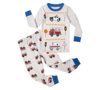 Ensemble 2 pièces pour garçons et filles avec motif de dessin animé, ensemble de pyjama à manches longues., Gris clair., 9-10 ans