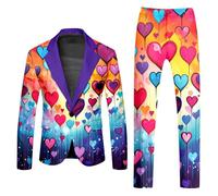 Ensemble 2 pièces pour homme - Veste de costume amusante - Pantalon de costume - Costume de carnaval - Pour boule disco - Pour fête, carnaval, mariage, fête à thème des années 80 - Tenue disco, O