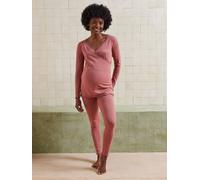 Ensemble 2 pièces pyjama grossesse et allaitement coton biologique* vieux rose 38/40