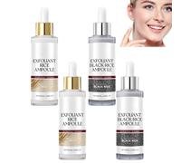 Ensemble 2 pièces sérum riz blanc & riz noir, duo exfoliant visage avec eau de son de riz & niacinamide, soin doux minimiseur de pores, soins éclaircissants et hydratants (4pcs)