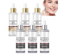 Ensemble 2 pièces sérum riz blanc & riz noir, duo exfoliant visage avec eau de son de riz & niacinamide, soin doux minimiseur de pores, soins éclaircissants et hydratants (6pcs)