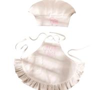 Ensemble 2 Pièces Tablier de Cuisinier et Casquette de Photographie pour Bébé de 0 à 1 Mois Costume en Polyester Tenue en Tissu Sécuritaire pour Bébé Tenue de Prise de Photos de Nouveau-nés