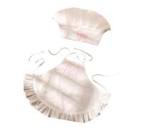 Ensemble 2 pièces tablier et casquette de cuisinier pour bébé de 0 à 1 mois, costume en polyester, tenue en tissu sans danger pour bébé, ensemble de tenue de cuisine pour nouveau-nés