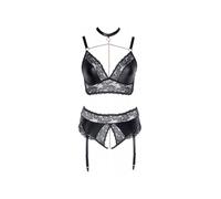Ensemble 2 Pièces Wetlook & Dentelle Noir GT