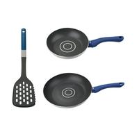 Ensemble 2 poêles à frire avec doseur d'huile et 1 spatule 2 en 1 Tasty