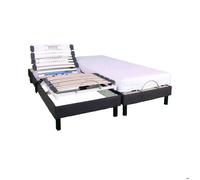 Ensemble 2 sommiers+matelas électrique à PLOTS 160x200 cm blanc - DYN