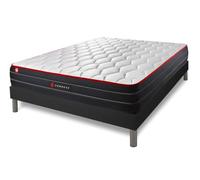 Ensemble 200x200 Matelas Boost Ressorts ensachés et mémoire de Forme + sommier kit Noir | Epaisseur : 26 cm | Confort : Equilibré