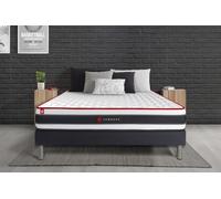 Ensemble 200x200 matelas ENERGY ressorts ensachés et mémoire de forme + sommier kit noir