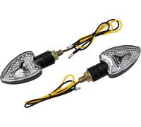 Ensemble : 2x Clignotants 'Herz' LED 12V avec Verre Clair - pour Mobylette et Moto