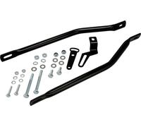 Ensemble : 2x entretoise de support + support de pot d'échappement réglable, noir poudré - pour Simson S50, S51, S70