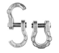 ENSEMBLE 2x Manilles divisible de treuillage Husar Winch 5T | Charge 5000 kg | Construction en Acier inoxydable Extra Forte | Connexions pour Courroies, Chaînes et Applications Tout-Terrain +PINCES