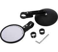 Ensemble : 2x Rétroviseurs courts, Style Supermoto, Noir Mat