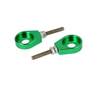 Ensemble : 2x tendeur de chaîne à bras oscillant, aluminium vert anodisé - Simson S51, S50, SR50, Schwalbe KR51, SR4