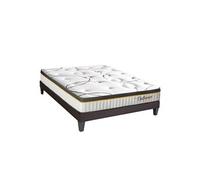 LITERIE - Ensemble BELLECOUR 3.0 140x190 cm - Matelas Ressorts ensachés + Sommier Bois