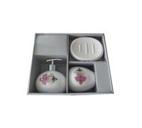 Ensemble 3 accessoires de salle de bain Céramique JAVA BORNEO Blanc MSV