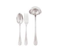 Ensemble 3 Couverts de Service Sambonet Ruban Croisé Acier argenté 52723-80 Plaqué Argent