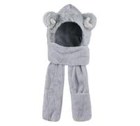 Ensemble 3 en 1 Chapeau Écharpe Gants pour Enfant Bonnet Châle Moufle Hiver Chaud en Peluche Foulard à Capuche Mignon avec Oreilles Cache-Cou Tour de Cou Thermique pour Fille Garçon 2-7 Ans