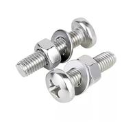 Ensemble 3 en 1 de vis, écrous et rondelles en acier inoxydable 304, boulons transversaux à tête ronde M2 M2,5 M3 M4 M5 M6 M8 M10(25mm,M4(20pcs))