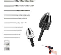 Ensemble 3 en 1 Mandrin Perceuse Inclure 2 Mandrin 0.3-6.5 mm 3.6mm et 1 Boîte de Mini Perceuse 1/4"" Hexagonal Mandrin Visseuse Sans Clé pour Outil Électrique de Conversion